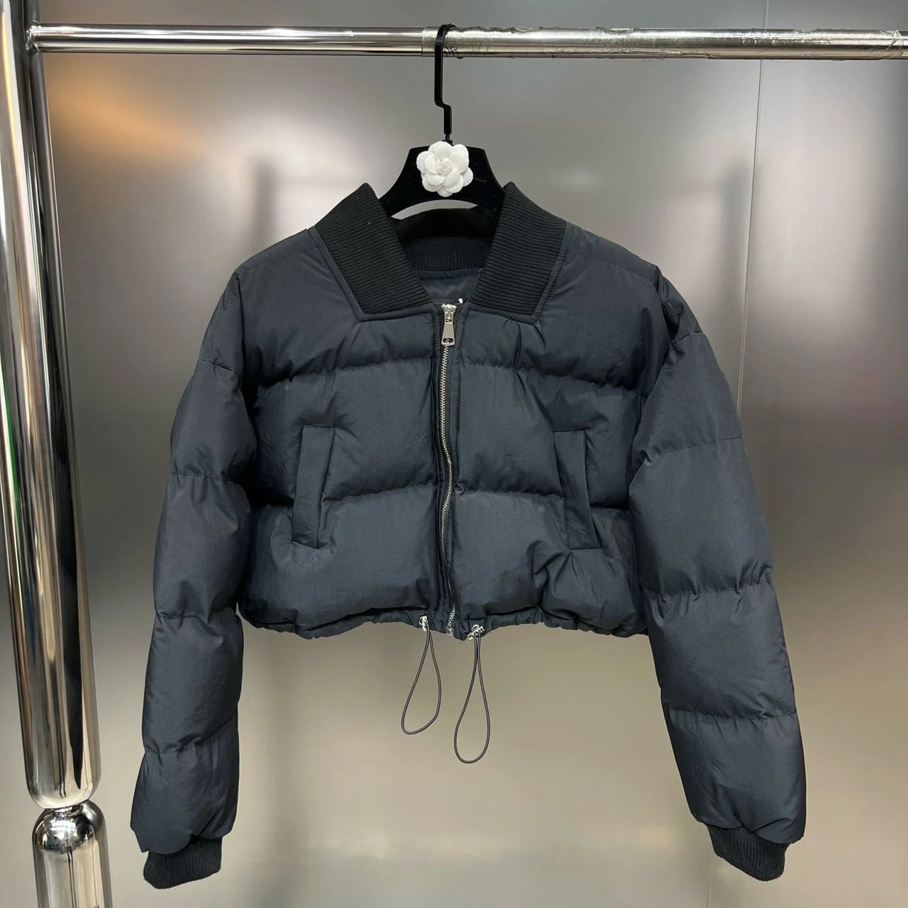 PREPOMP Winter Arrival V Neck Drawstring Cotton Jacket Women Short Coat GH071 240124