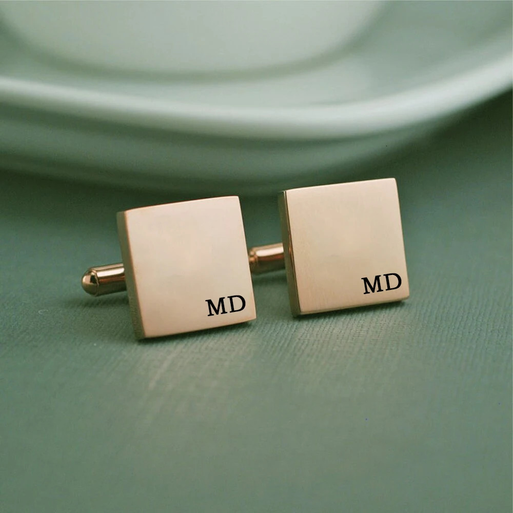 Tangula Personalised Custom Engraved Name Cufflinks For Men Stainless Steel Round Advanced Cufflink Shirt Cufflinks Jewelry 240127
