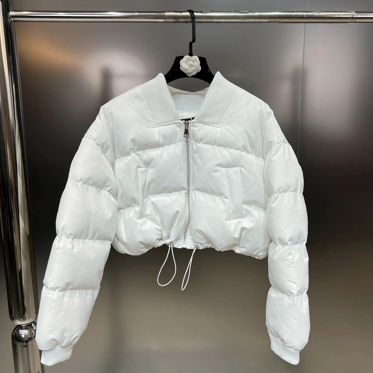 PREPOMP Winter Arrival V Neck Drawstring Cotton Jacket Women Short Coat GH071 240124