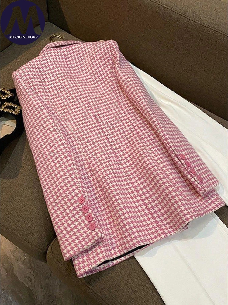 Chic and Elegant Woman Jacket Spring Autumn British Style Mid Length Blazer Coats Fashionable Slim Fit Womens Clothing Blazers 240123