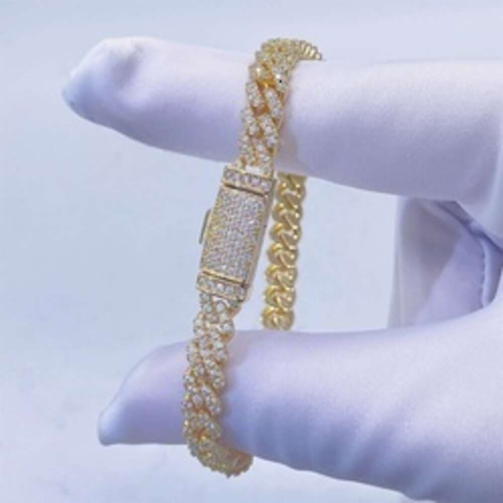 bracelet necklace mossanite 6mm Hip Hop Jewelry 925 Sterling Silver Iced Out Jewelry Moissanite Cuban Bracelet Vvs Moissanite Link Cuban Chain