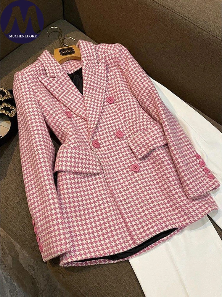 Chic and Elegant Woman Jacket Spring Autumn British Style Mid Length Blazer Coats Fashionable Slim Fit Womens Clothing Blazers 240123