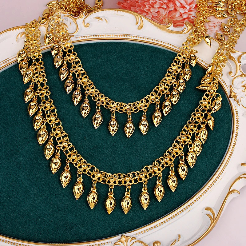 Kurd Women Body Chain Gold Plated Dangling Dress Acessory Middle East Bridal Body Jewelry Ethnic Accesorios Festival Bride Gift 240127