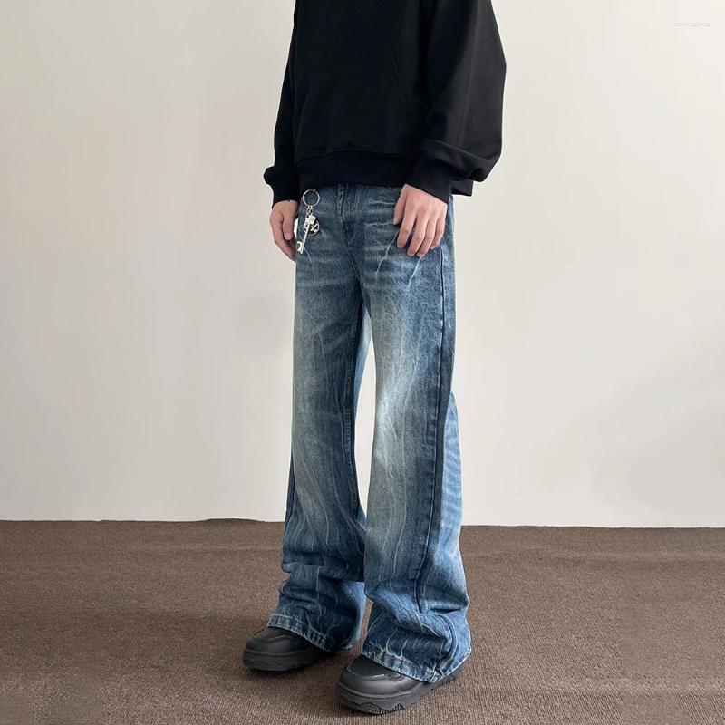 Mens Jeans Mens Baggy Y2k Streetwear Blue Trousers Loose Straight Leg Vintage Distressed Casual Fashion Street Wide Denim Pants