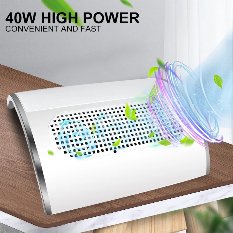 Nail Dust Collector Fan Manicure Machine Tools Strong Power Nail Vacuum Cleaner With Remove Filter ctor Fan For Salon Tools 240123
