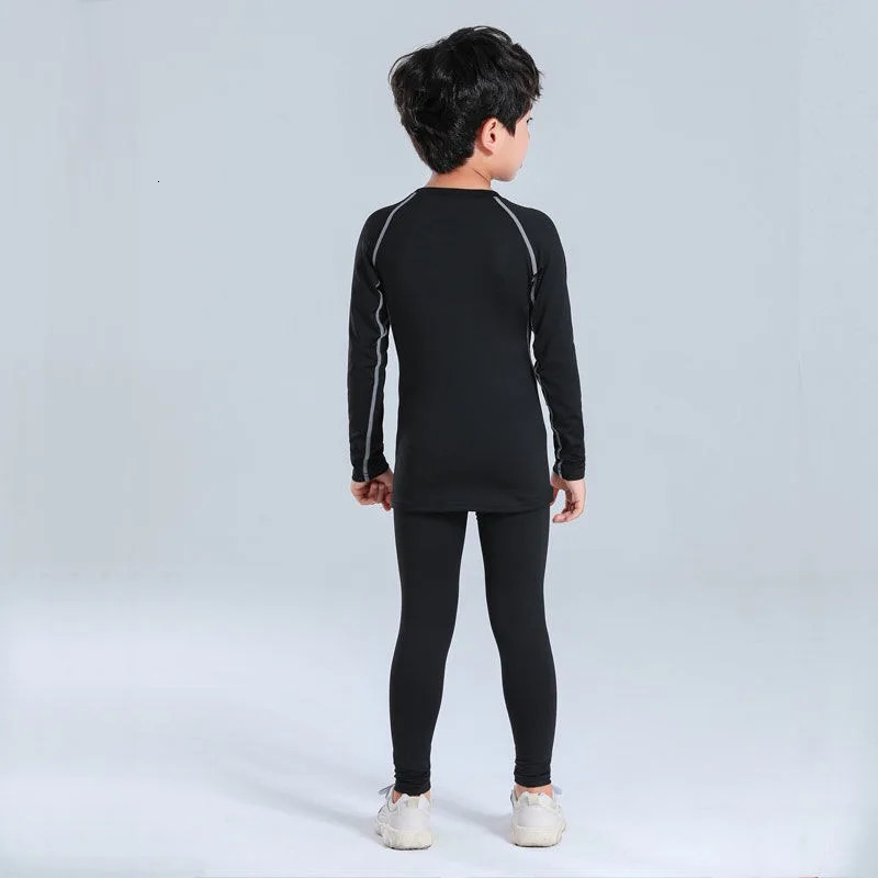 Kids Men's Sports Running Sets Jogging Basketball Underwear Tracksuits Children's Sportswear Tights Soccer Training Clothing 240118