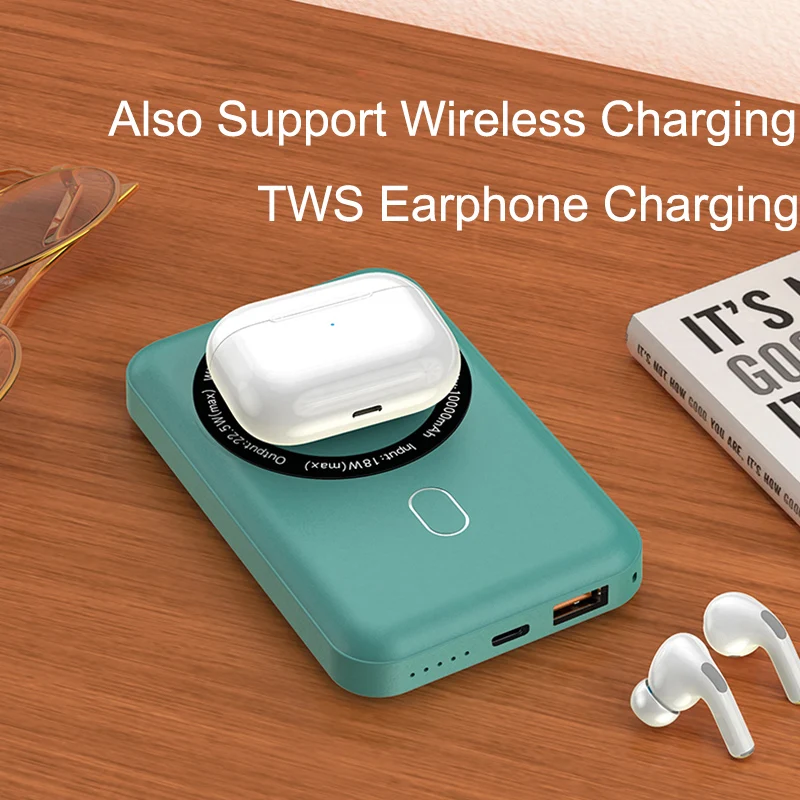 15W Magnetic Wireless Charging 10000mAh Power Bank With Stand For IPhone12 13 Pro Max 22.5W Fast Charge External Battery