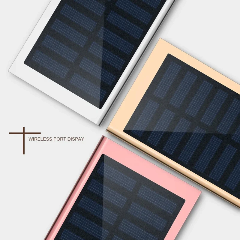 20000mAh Solar Power Bank Portable External Battery phone Charger Dual USB Powerbank for iPhone 8 XS max Xiaomi Huawei Poverbank