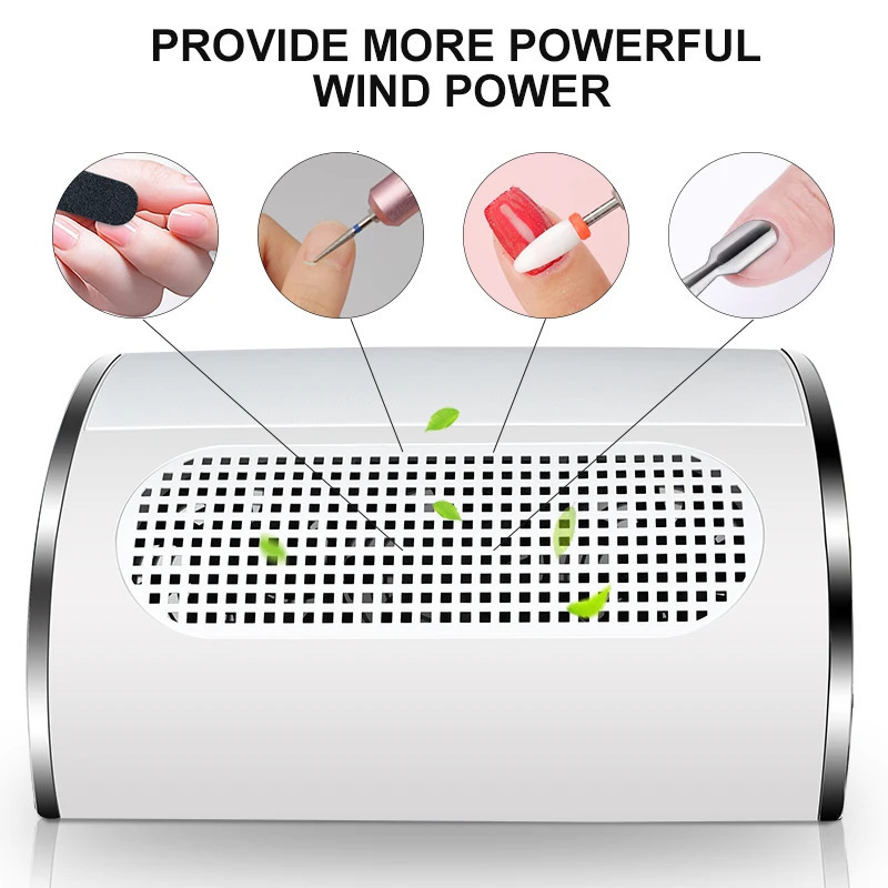 Nail Dust Collector Fan Manicure Machine Tools Strong Power Nail Vacuum Cleaner With Remove Filter ctor Fan For Salon Tools 240123