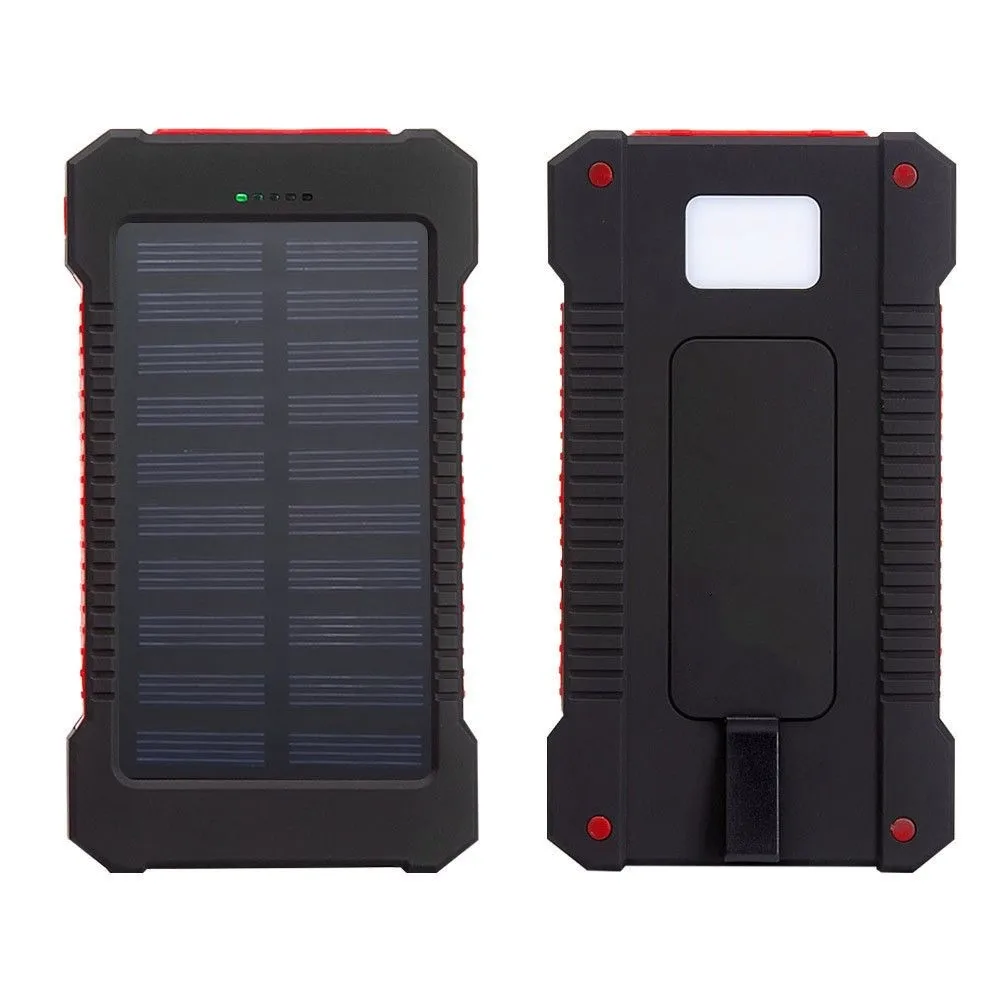 Outdoors Portable Solar Power Bank Original 200AhWaterproof USBcompass External Charger for IPhone SmartphonePower BankLEDLight