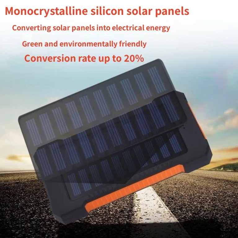 Outdoors Portable Solar Power Bank Original 200AhWaterproof USBcompass External Charger for IPhone SmartphonePower BankLEDLight