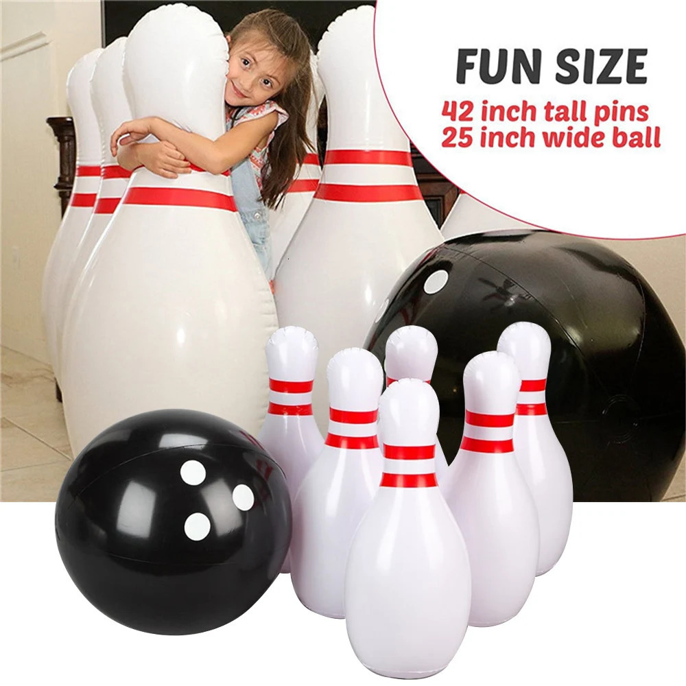 Giant Inflatable Bowling Set For Kids Adults Outdoor Sports Toys Family Lawn Yard Games Parent Child Interactive Game 240202