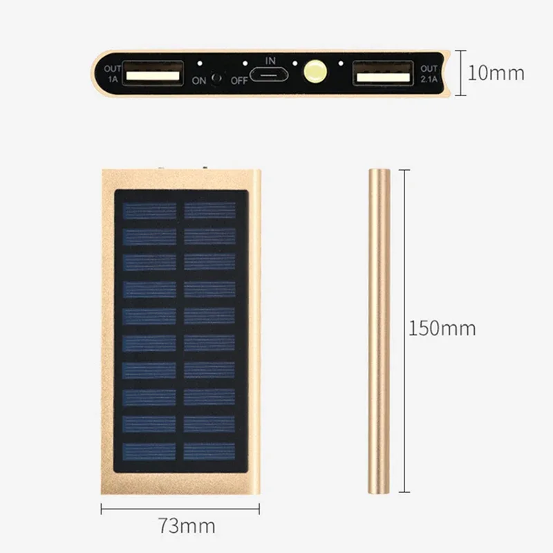 20000mAh Solar Power Bank Portable External Battery phone Charger Dual USB Powerbank for iPhone 8 XS max Xiaomi Huawei Poverbank