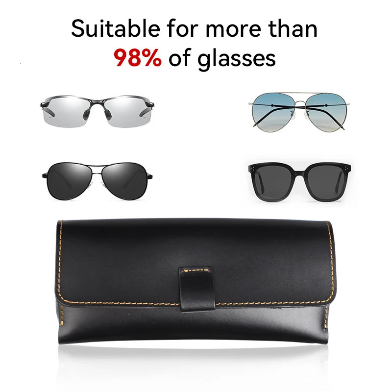 Vintage Cow Leather Glasses Box Handmade Sunglasses Holder Eyeglasses Organizer Bag Genuine Leather Eye Glasses Case Cover 240118