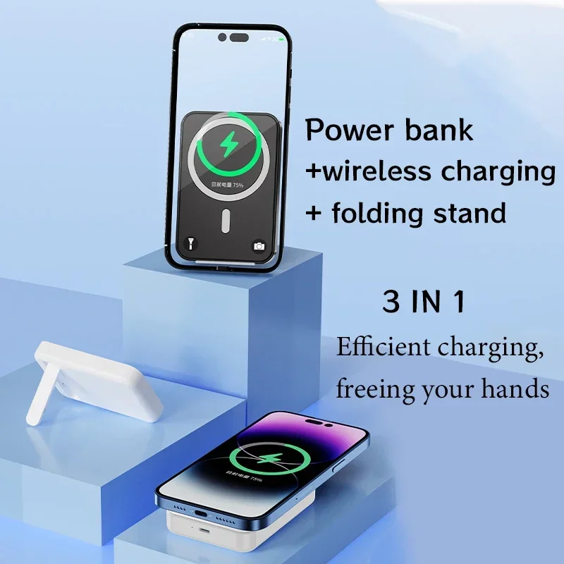 Power Bank for IPhone 12 13 14 15 External Magnetic Powerbank Portable Wireless Charger Spare Auxiliary Battery