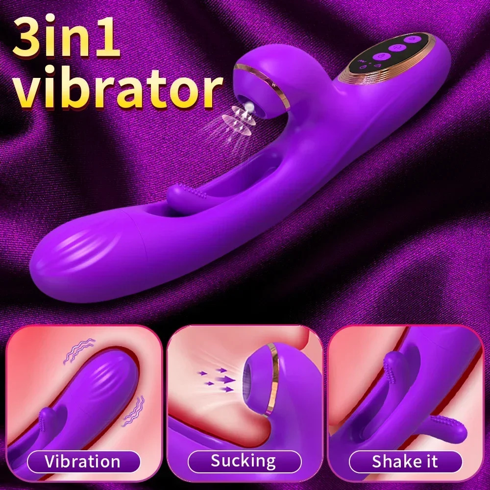 Rabbit Patting Dildo Vibrator for Women Clitoris Nipple Sucking Stimulator Vagina Massager Female Sucker Vibrator Adults Sex Toy 240129