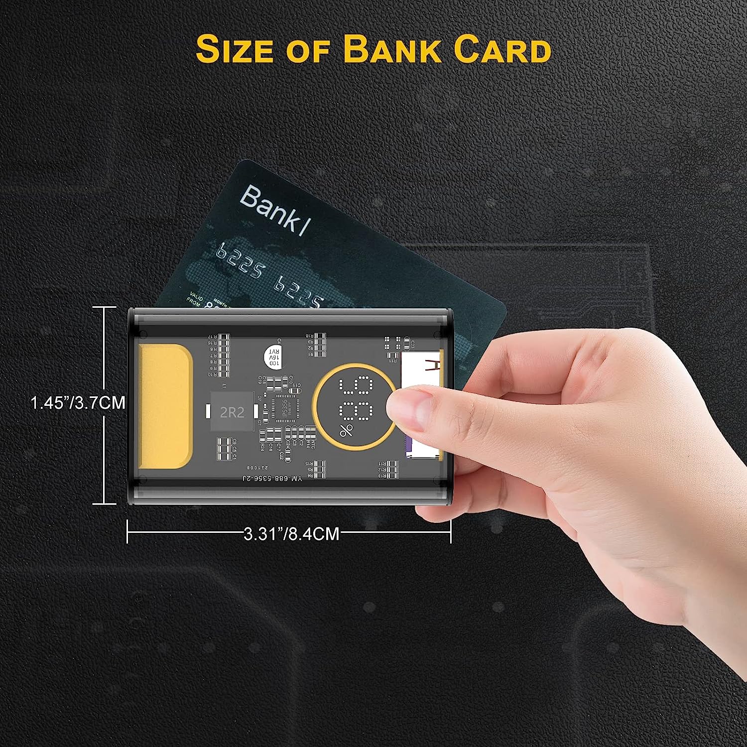 Charger 30000mAh 22.5W Fast Charging Small Power Bank Transparent,Input/Output External USB C Portable Phone Charge For IPhone IPad Samsung