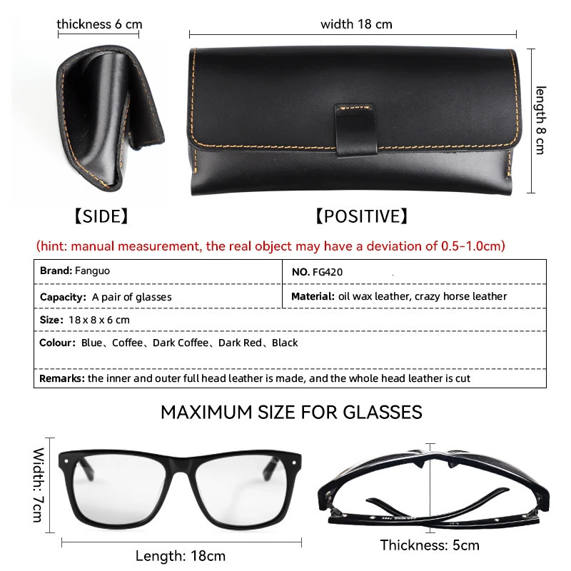 Vintage Cow Leather Glasses Box Handmade Sunglasses Holder Eyeglasses Organizer Bag Genuine Leather Eye Glasses Case Cover 240118