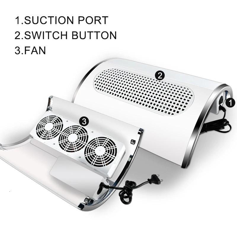 Nail Dust Collector Fan Manicure Machine Tools Strong Power Nail Vacuum Cleaner With Remove Filter ctor Fan For Salon Tools 240123
