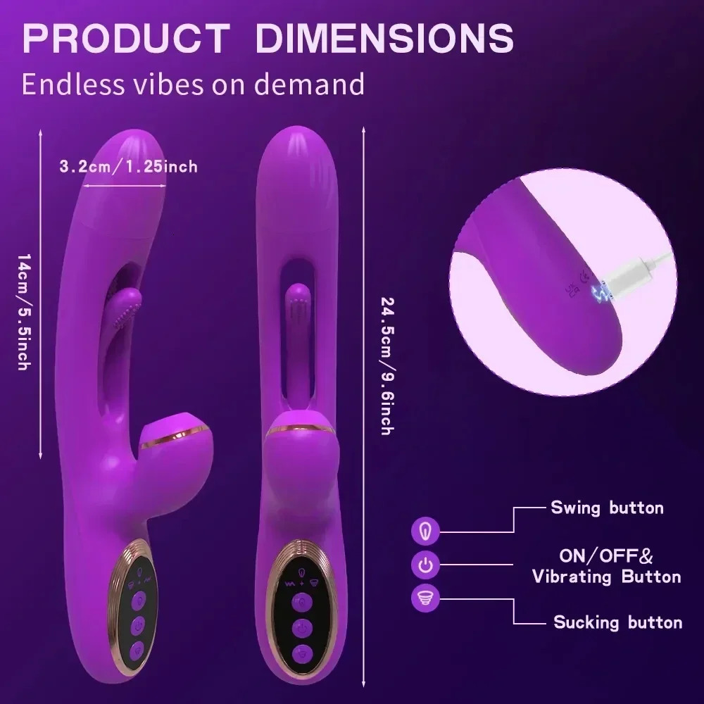 Rabbit Patting Dildo Vibrator for Women Clitoris Nipple Sucking Stimulator Vagina Massager Female Sucker Vibrator Adults Sex Toy 240129