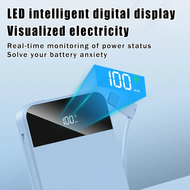 15W Magnetic Wireless Charger Power Bank 10000mAh Wireless Charging External Battery For iPhone 14 13 12 Pro Max LED Display