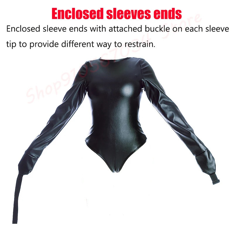 Leather Arm Binder Restraint Bodysuit Sexy Lingerie Fetish BDSM Bondage Straitjacket Slave Cosplay Binding Belts Couple Sex Toys 240129