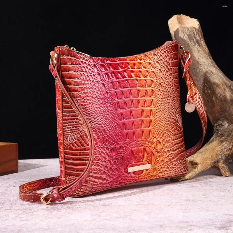 Free Shipping Shoulder Bags Fashion Gradient Crocodile Pattern Crossbody Designer Women Bag Pu Leather Classic Small Tote Female Designer Bag Luxury B