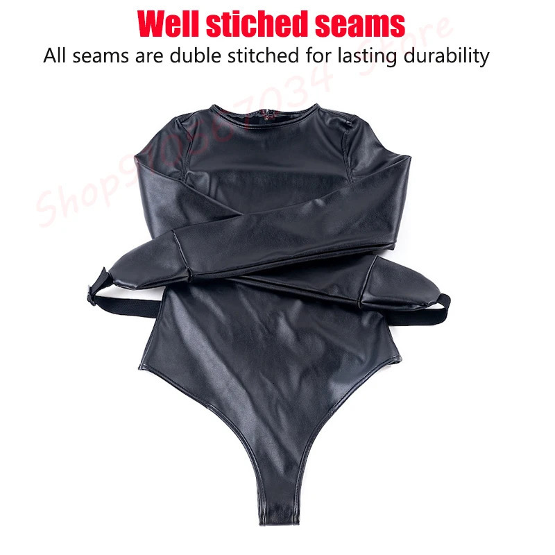 Leather Arm Binder Restraint Bodysuit Sexy Lingerie Fetish BDSM Bondage Straitjacket Slave Cosplay Binding Belts Couple Sex Toys 240129