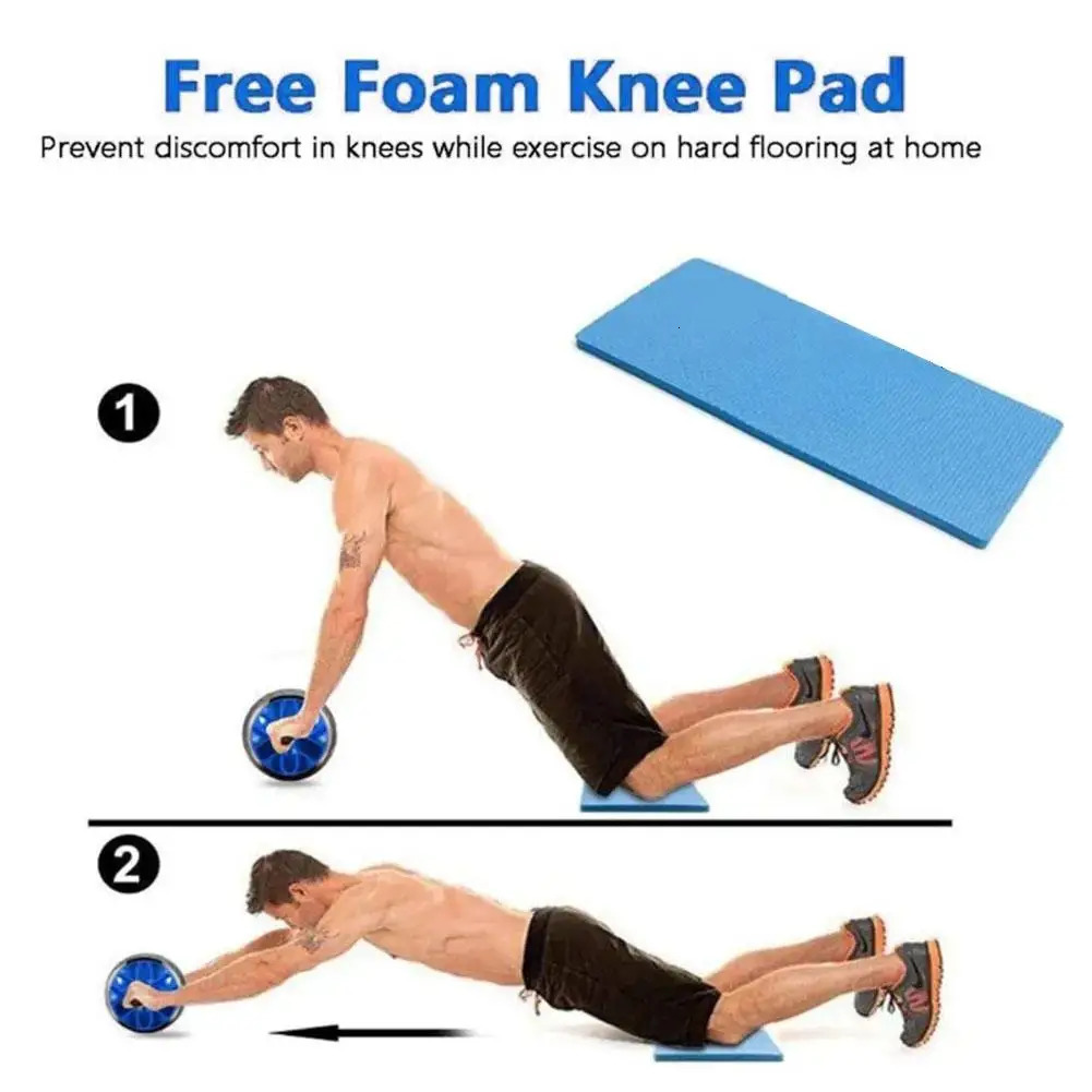 Ab Rolller Wheel l Abdominal Exercise Roller No Noise Nonslip Soft Foam Handles With Knee Mat Muscle Trainer Fitness Equipment 240127