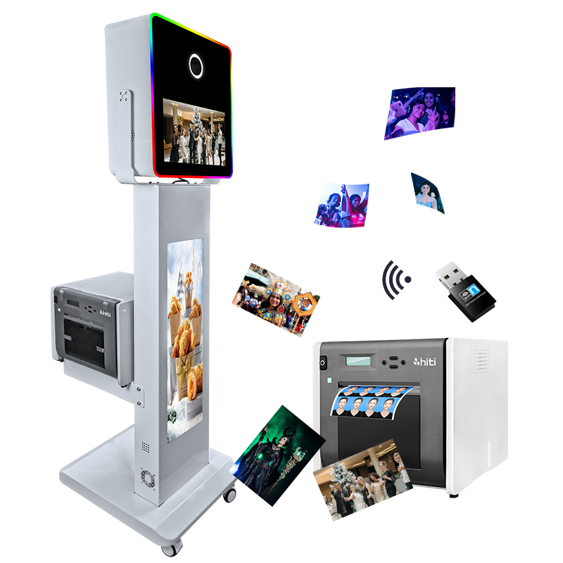 Magic Mirror Photo Booth for DSLR Camera with 15.6inch Touch Screen 29in LCD Screen Selfie Photobooth Machine for Parties Events