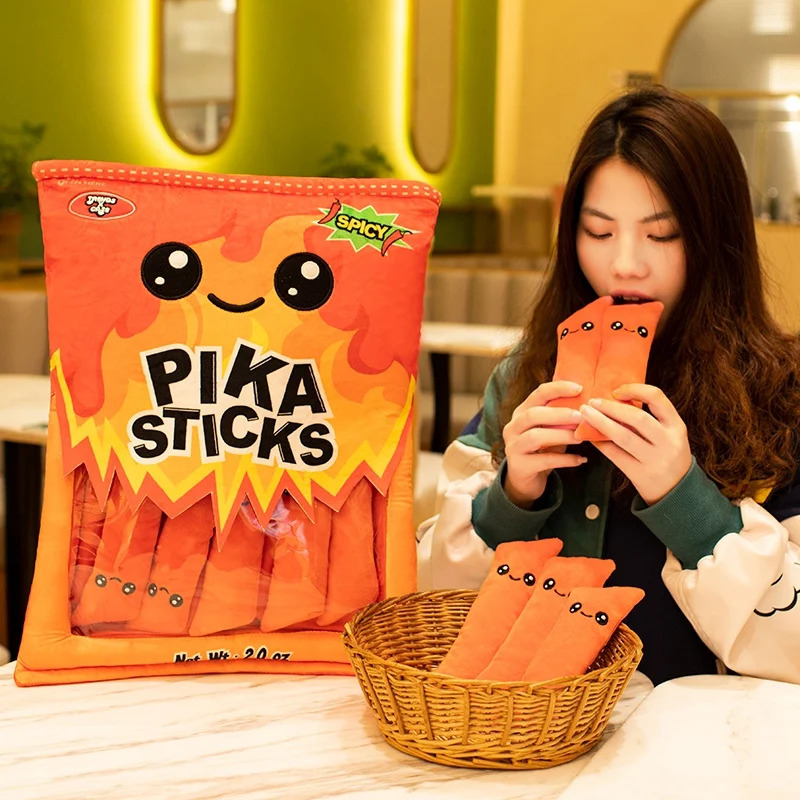 50x40cm Snack Plushies Small 8/10pcs Donuts Rice Crackers Pica Sticks Smiling Face Zipper Transparent Candy Pudding Bag Pillow 240122