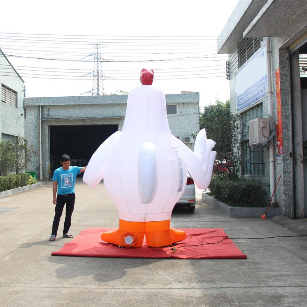 6mH (20ft) With blower wholesale Customized Giant Inflatable Chicken for Fried Restaurant Advertising /Cock Rooster Animal Balloon Outdoor Display