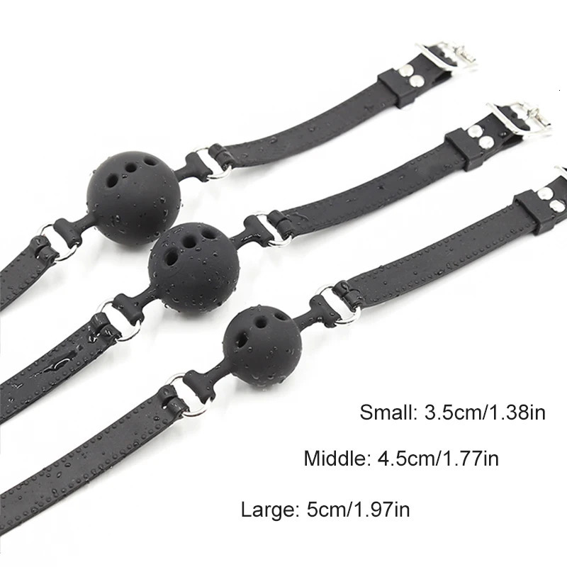 3 Sizes Soft Safety Silicone Open Mouth Gag Ball Bdsm Bondage Slave Ball Gag Erotic Sex Toys For Woman Couples Adult Sex Games 240129