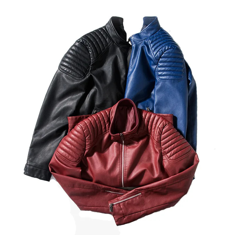 Men's Casual Jacket Men's Slim Biker Jacket Men's Pu Leather Jacket Leather Men's Korean Style Jacket 240124