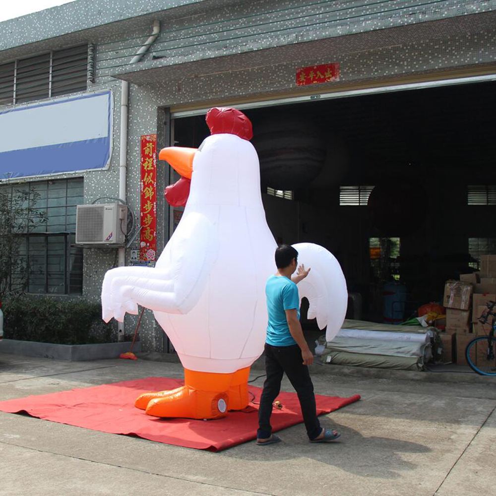 6mH (20ft) With blower wholesale Customized Giant Inflatable Chicken for Fried Restaurant Advertising /Cock Rooster Animal Balloon Outdoor Display
