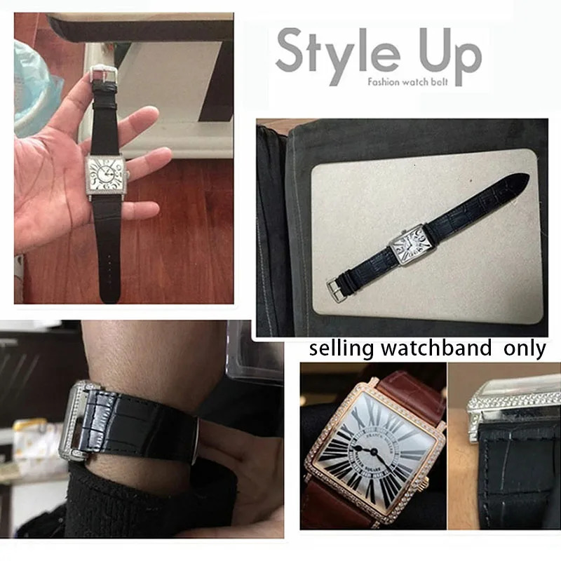 Genuine leather watch belt for Frank Muller series cow leather wristband accessories for mens and womens 22mm 26mm 30mm strap 240125