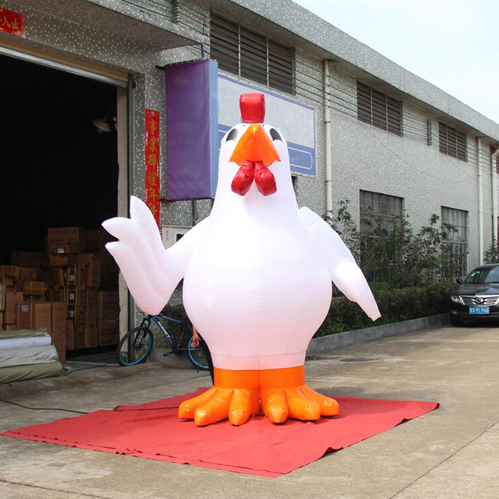 6mH (20ft) With blower wholesale Customized Giant Inflatable Chicken for Fried Restaurant Advertising /Cock Rooster Animal Balloon Outdoor Display