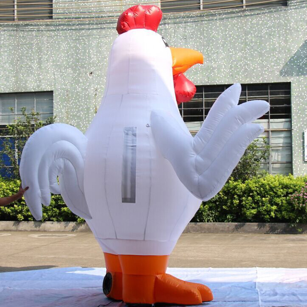 6mH (20ft) With blower wholesale Customized Giant Inflatable Chicken for Fried Restaurant Advertising /Cock Rooster Animal Balloon Outdoor Display