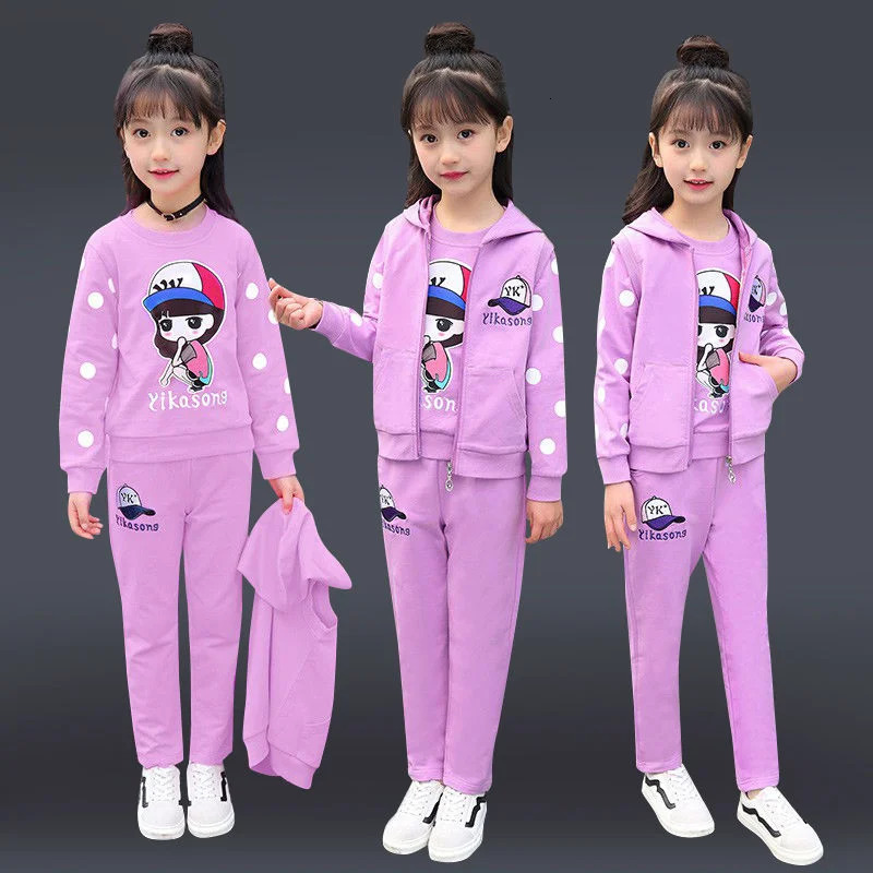 Fashion Girls Clothes Sets Autumn Winter Vest Coat Pants 3PCS Baby Kids Tracksuit Children's Clothing Teen 5 6 8 10 12 years 240118
