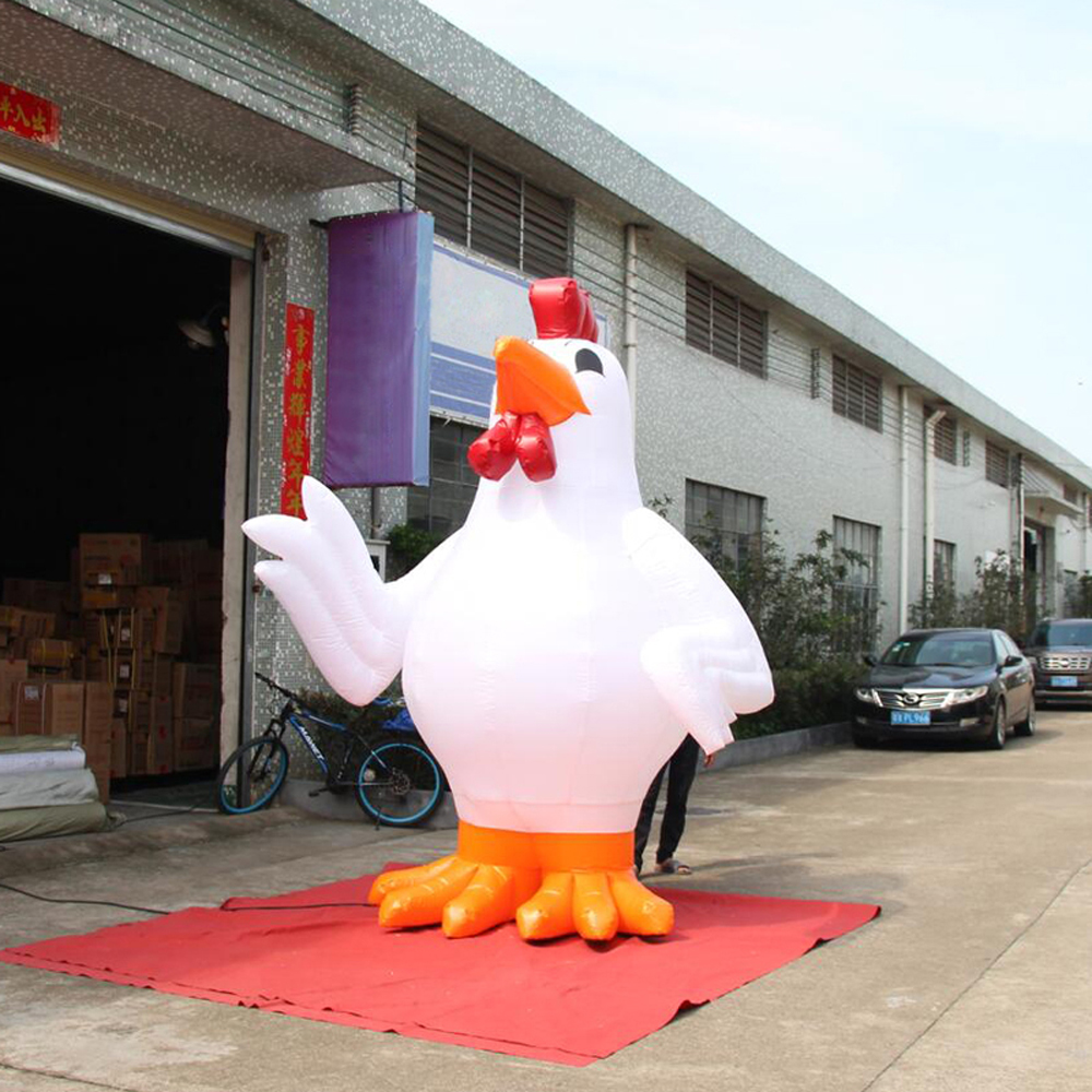6mH (20ft) With blower wholesale Customized Giant Inflatable Chicken for Fried Restaurant Advertising /Cock Rooster Animal Balloon Outdoor Display