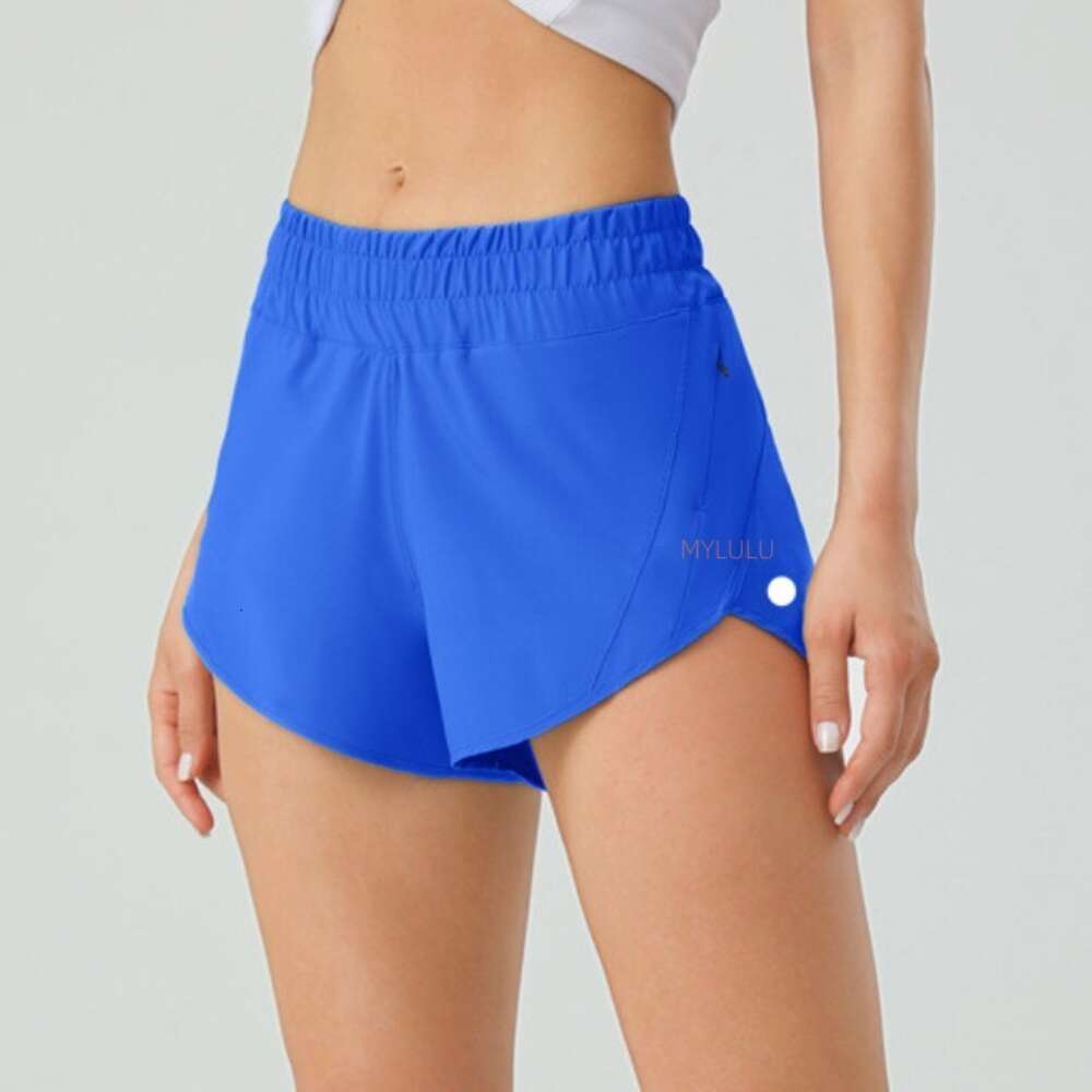 Womens Sports Yoga Shorts High-Rise Lined Pockets Shorts Fitness Wear Women Short Pants Girls Running Elastic lu88240 Running Elastic Pants Sportswear Pockets