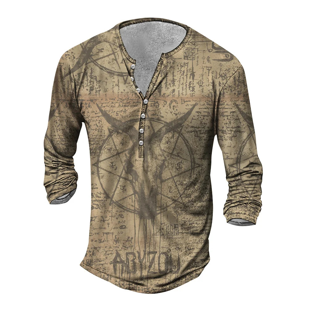 Vintage Men's Tshirts 3D Printed Ship Long Sleeve Tshirt Oversized Navigation Top Tee Shirt Man Clothes Punk Streetwear 240119