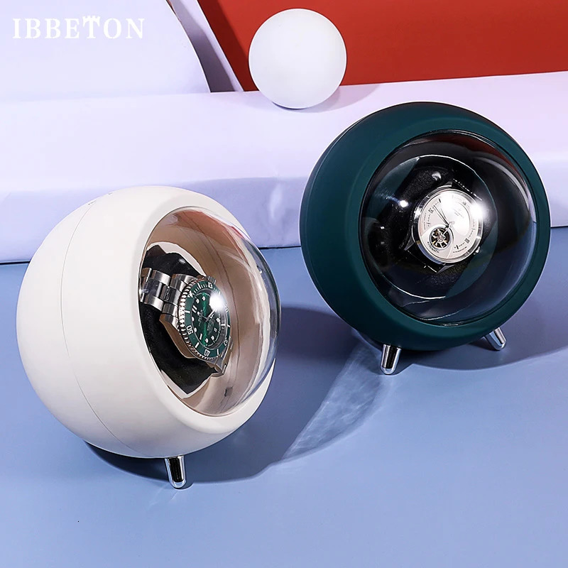 IBBETON Single Watch Winder for Automatic Watches Storage Box Automatic Winder Use USB Cable / with Battery Mabuchi Mute Motro 240124