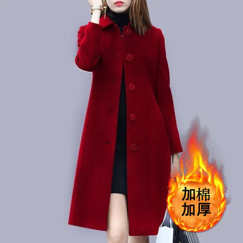 Women Long Trench Coat British Pattern Jacket Thicken Warm Winter Cloak Beautiful Slimming Plus Size Overcoat S 3XL Drop 240129