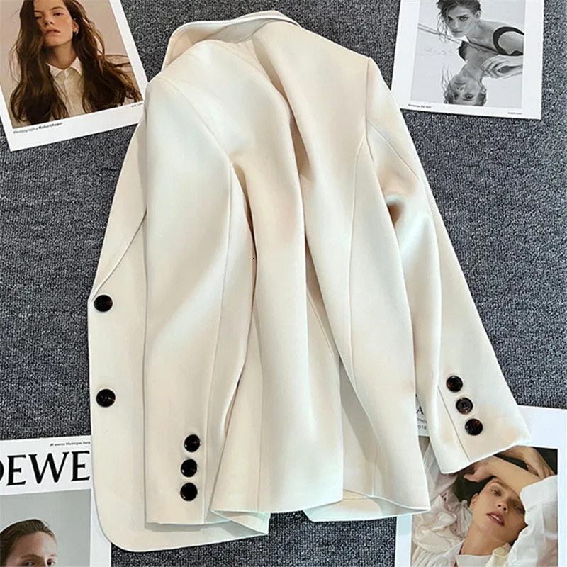 Elegant Office Lady Blazers for Women Fashion Long Sleeve Single Button Blazer Coats Jackets Outerwears 240123