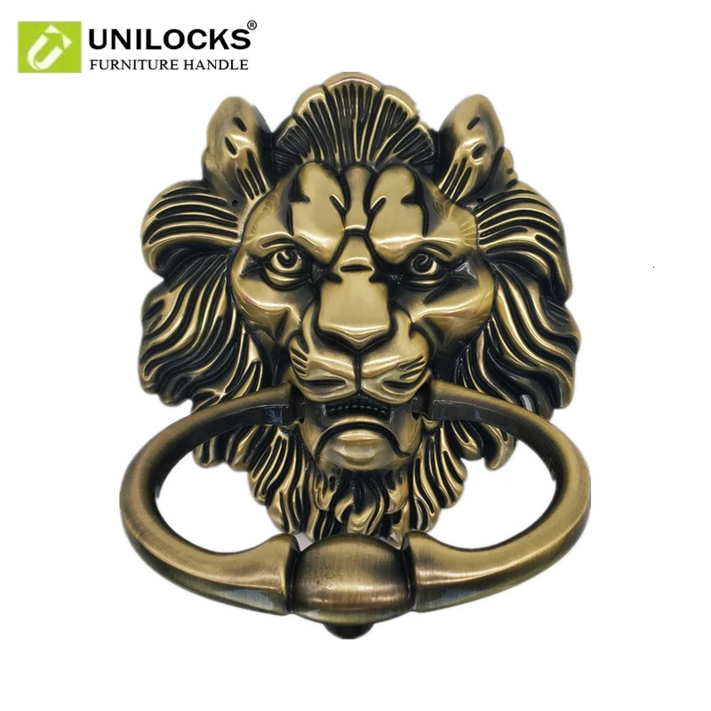 UNILOCKS Antique Lion Door Knocker Lionhead Doorknockers Lions Home Decor Including Screws From CAINIAO 240127