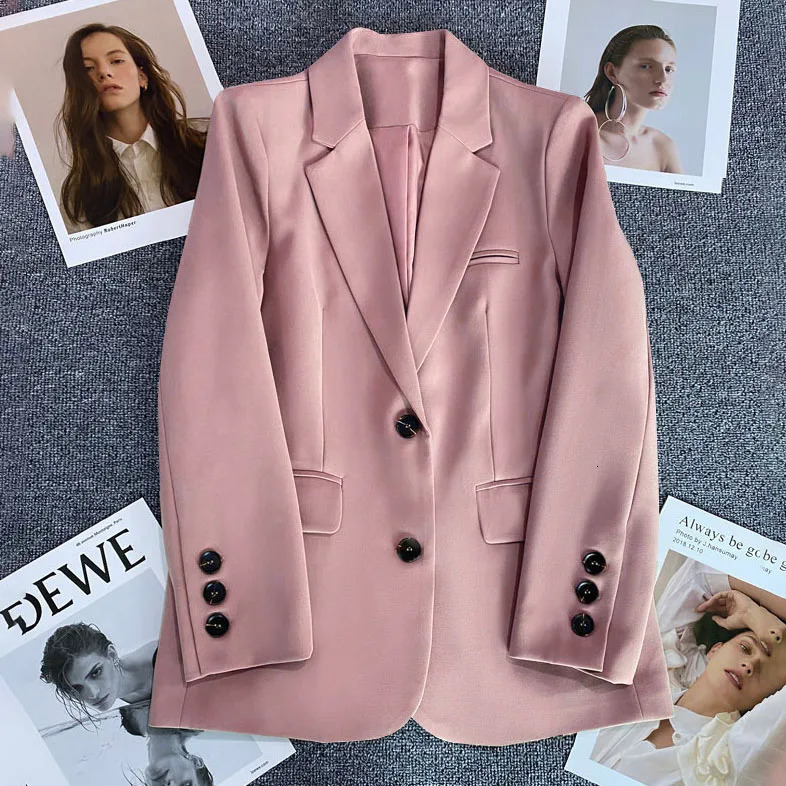 Elegant Office Lady Blazers for Women Fashion Long Sleeve Single Button Blazer Coats Jackets Outerwears 240123