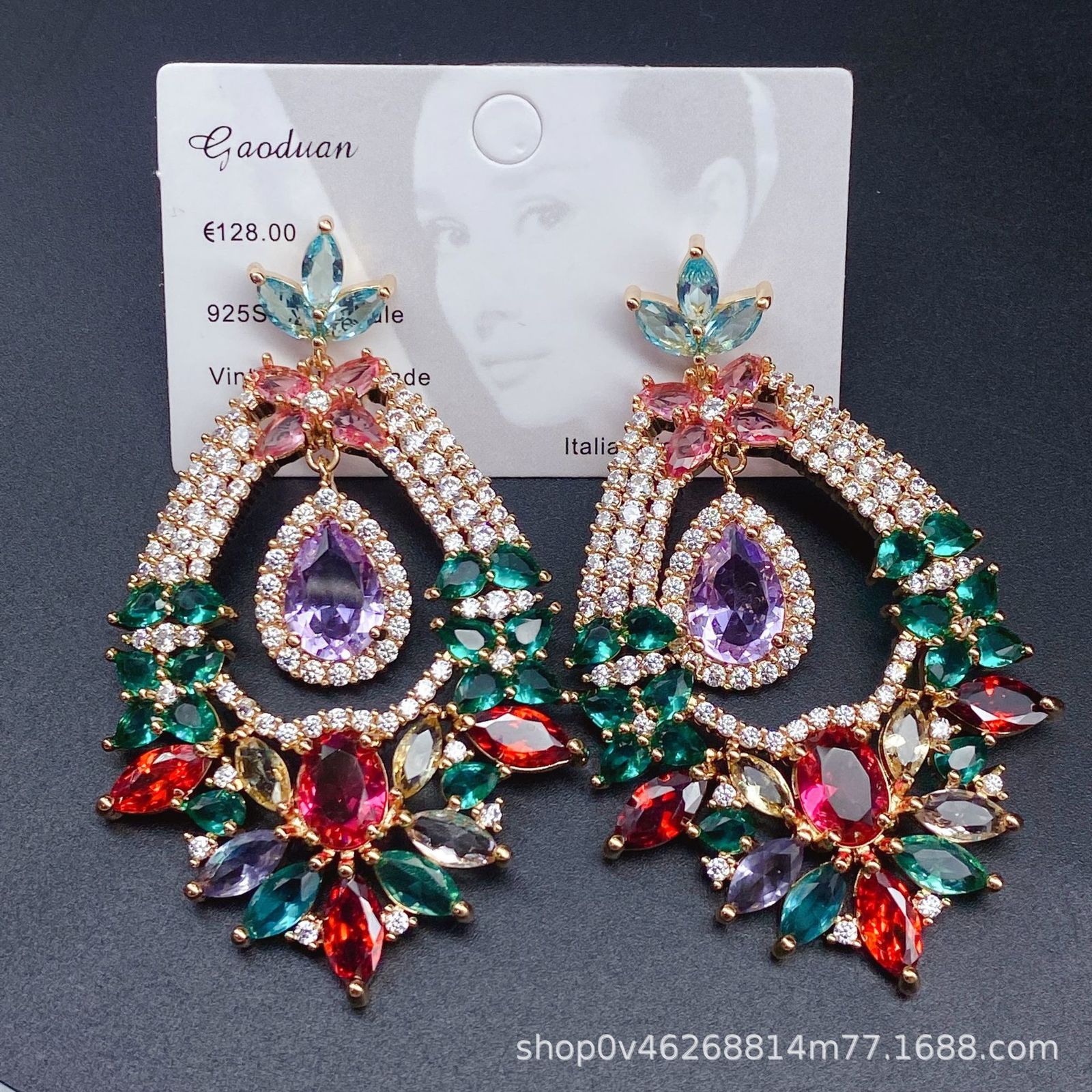 Dangle Chandelier Big Drop Earrings Women Statement Earring Drag Queen Pageant Fashion Jewelry Wedding Bridal Earrings Wholesale 230512