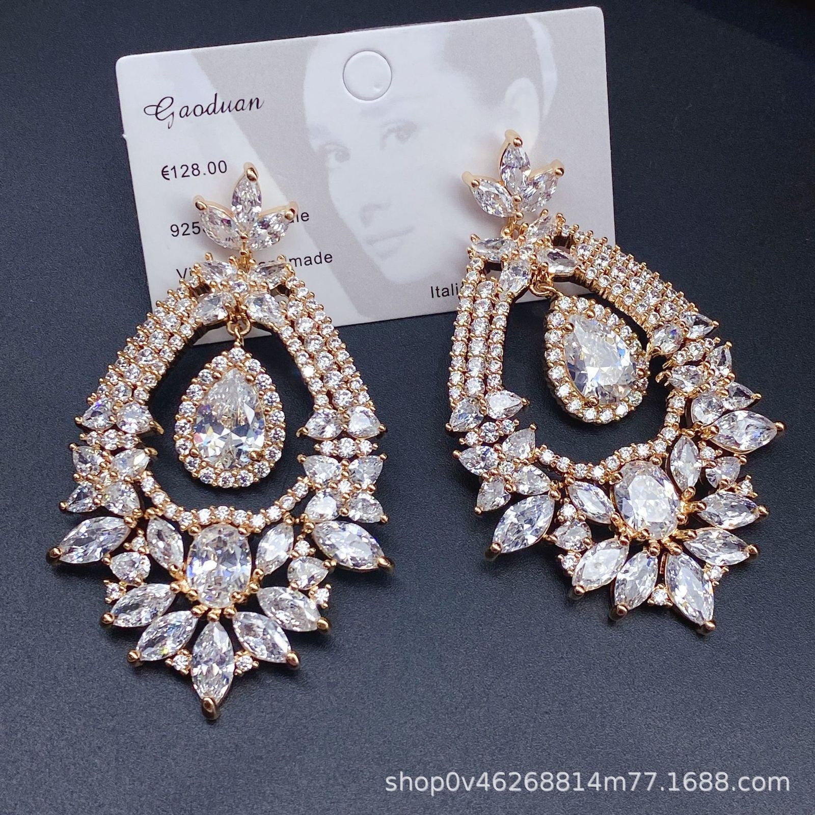 Dangle Chandelier Big Drop Earrings Women Statement Earring Drag Queen Pageant Fashion Jewelry Wedding Bridal Earrings Wholesale 230512