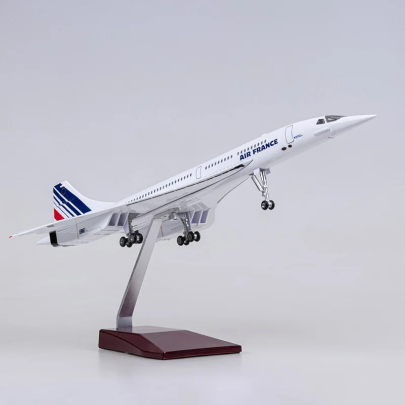 50CM 1/125 Scale Plane Concorde Air France Airline Model Airplane Toy Resin Airfrance Aircraft with Landing Gears Lights 240119